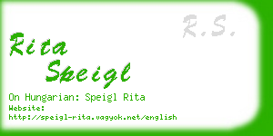 rita speigl business card